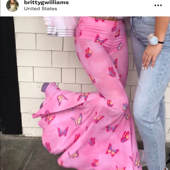 Dolls Kill Pants - Butterfly Flare Dolls Kill Pants